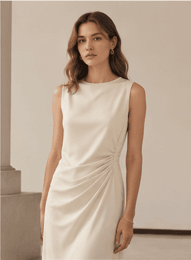 Aurelia Draped Dress — Ivory